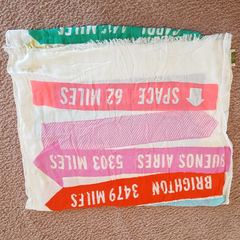 Kate Spade Colorful World Traveler Long Scarf - Picture 7 of 7